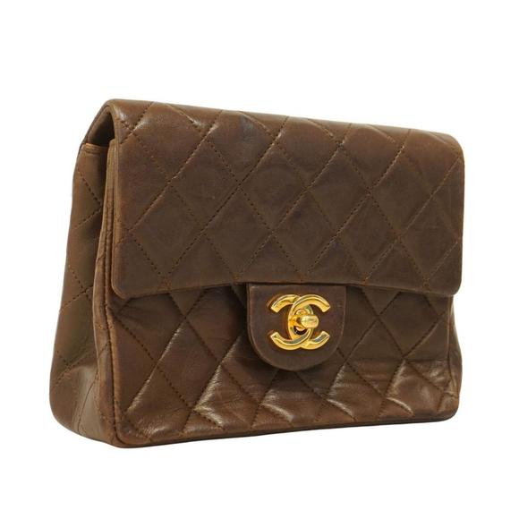 Chanel Shoulder Bag Matelasse Chain Lambskin Brown Women's - Picture 2 of 15